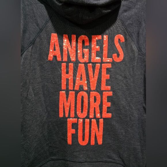 Victoria's Secret Angels Have More Fun Zip Down Sweater Hoodie Sz M McBling Y2K - Picture 3 of 12